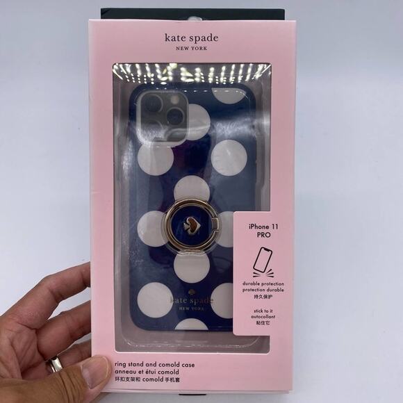 Kate Spade Polka Dot Ring Stand IPhone 11Pro Case - Picture 1 of 4